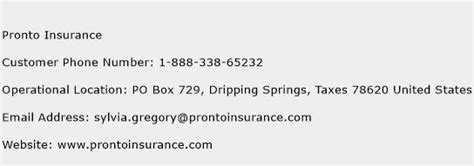 pronto insurance customer service email.